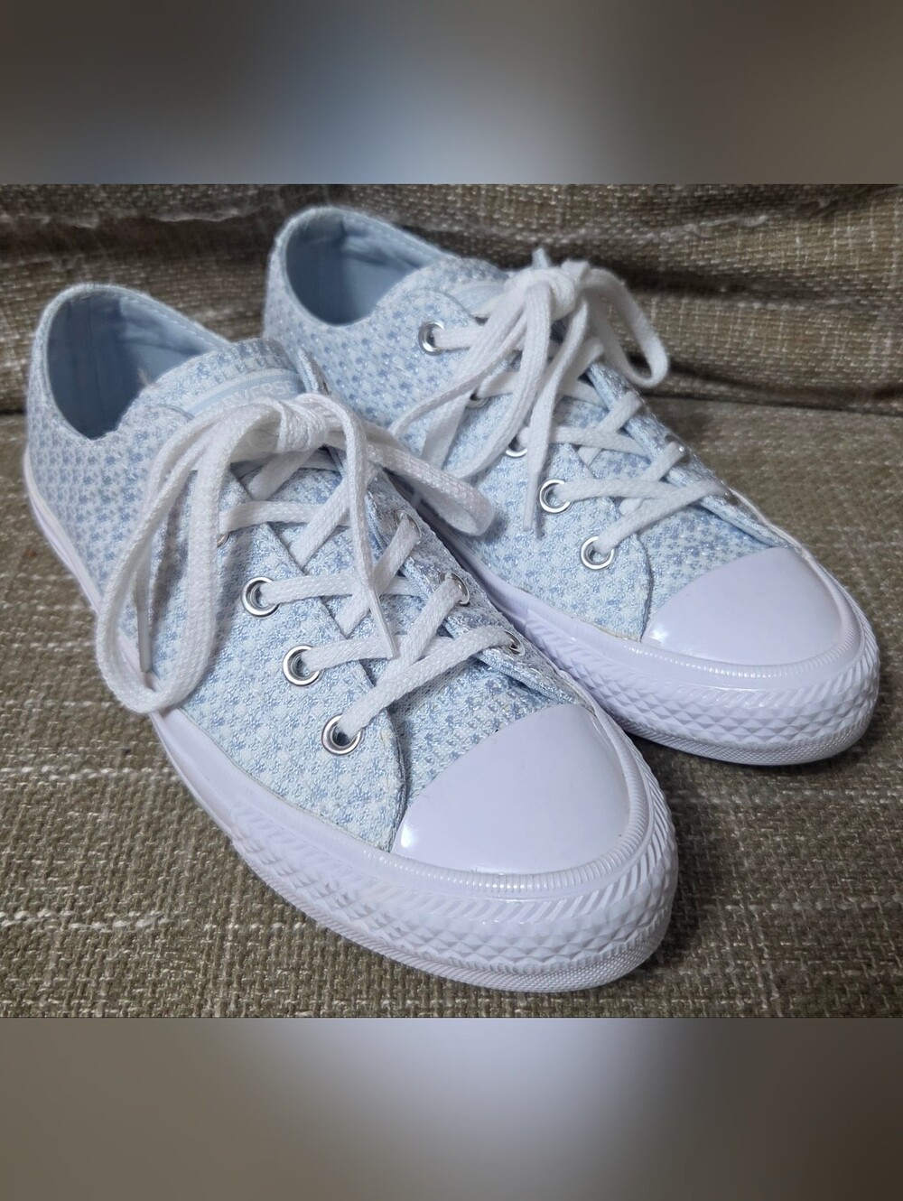 Converse All Star Gemma Knit Light Blue White Women's Size 6 NWOT 555877C